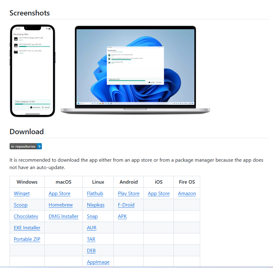 LocalSend Official Website Screenshot